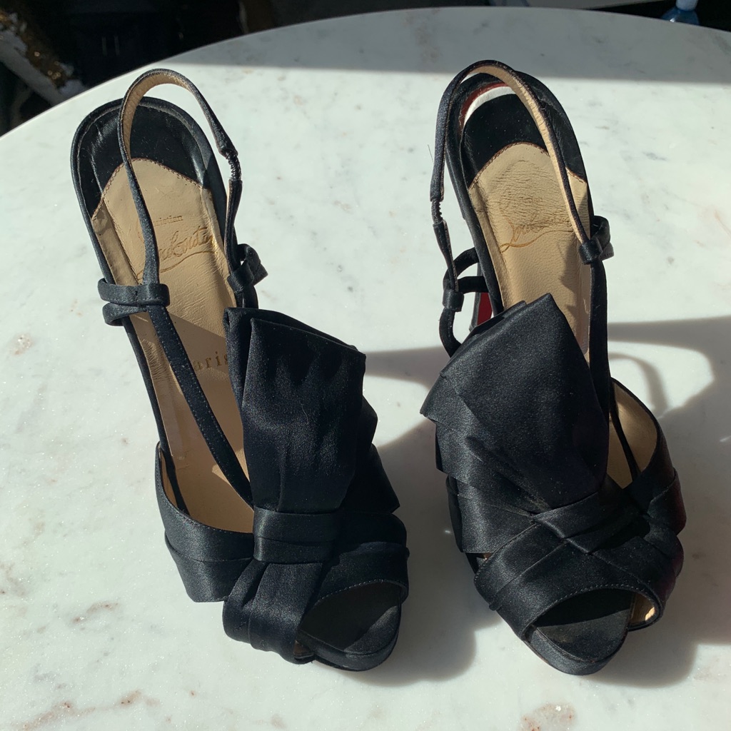 Christian Louboutin Black Strappy Heels